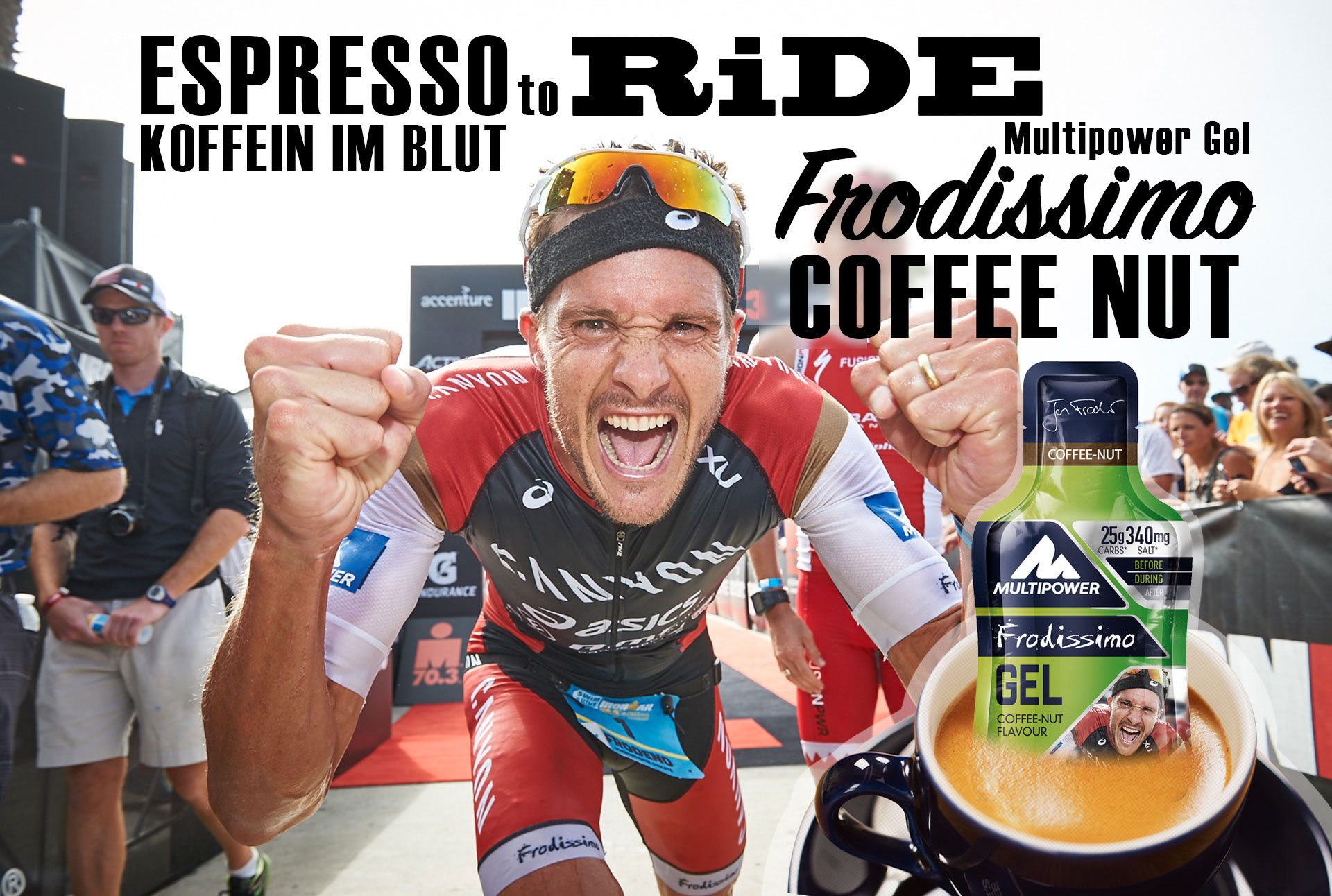 KOFFEIN IM BLUT Espresso to Ride - Multipower Gel Frodissimo Coffee Nut / Keine Kompromisse für Ironman Weltmeister Jan Frodeno © Multipower
