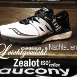 SAUCONY Zealot ISO 2 Reflex: Komfortables Leichtgewicht für Nachteulen / TITEL Eleganter Lightweight Trainer in Black-and-White mit optischem Highlight für die Dunkelheit