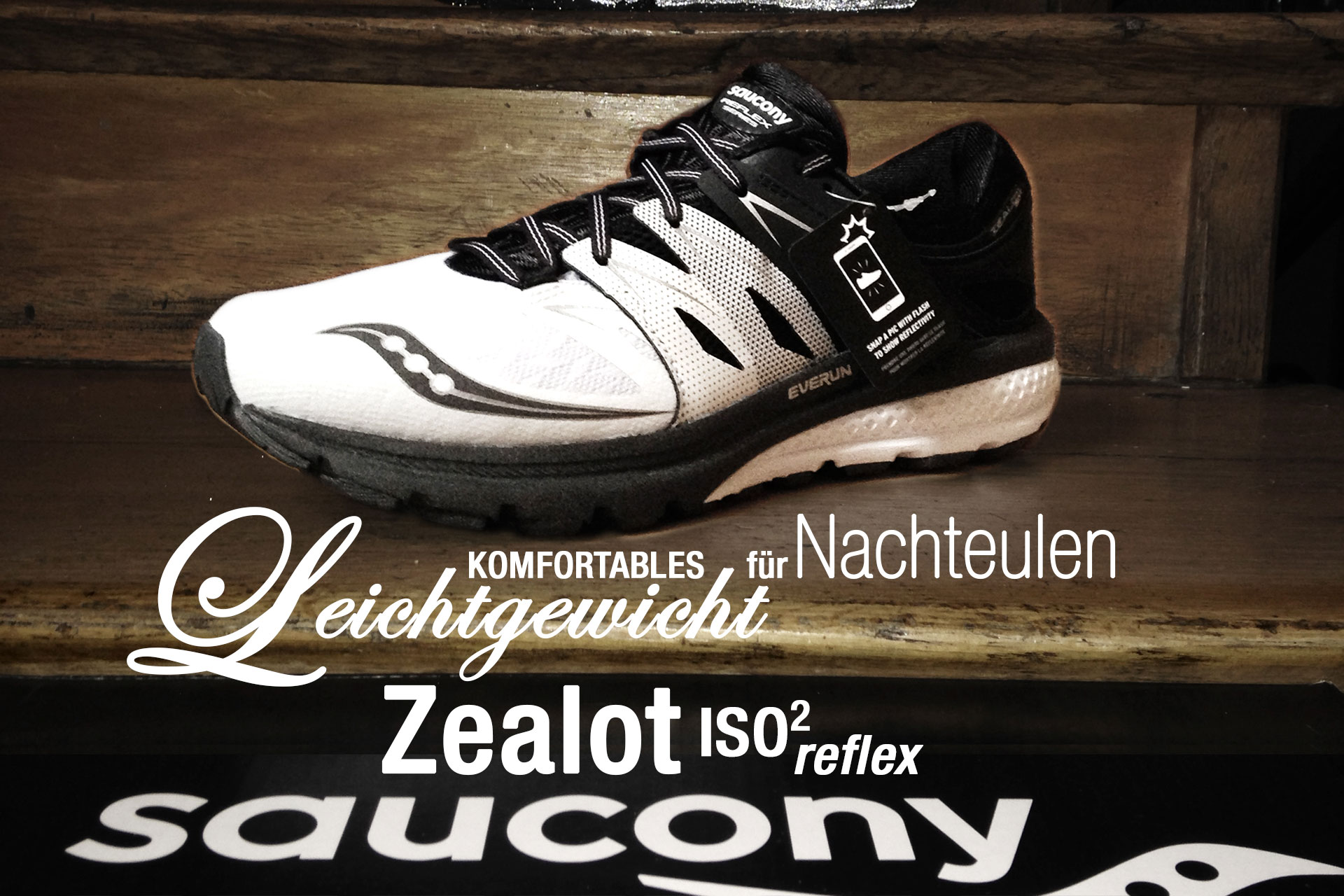 SAUCONY Zealot ISO 2 Reflex: Komfortables Leichtgewicht für Nachteulen / TITEL Eleganter Lightweight Trainer in Black-and-White mit optischem Highlight für die Dunkelheit
