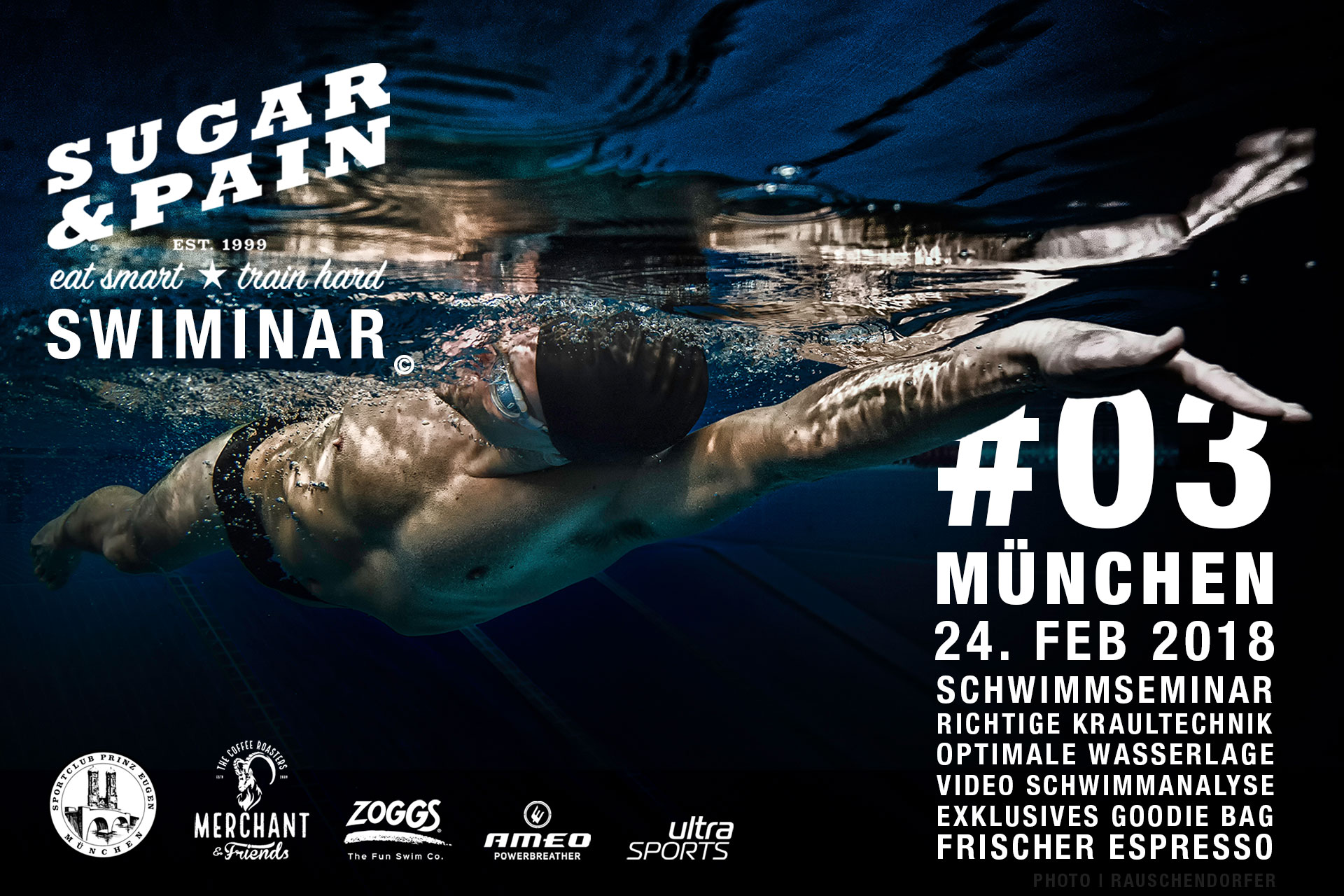 SUGAR & PAIN SWIMINAR #03 | DIE RICHTIGE KRAULTECHNIK mit DTU Triathlon Trainer und Sportwissenschaftler, Stefan Drexl © stefandrexl.com