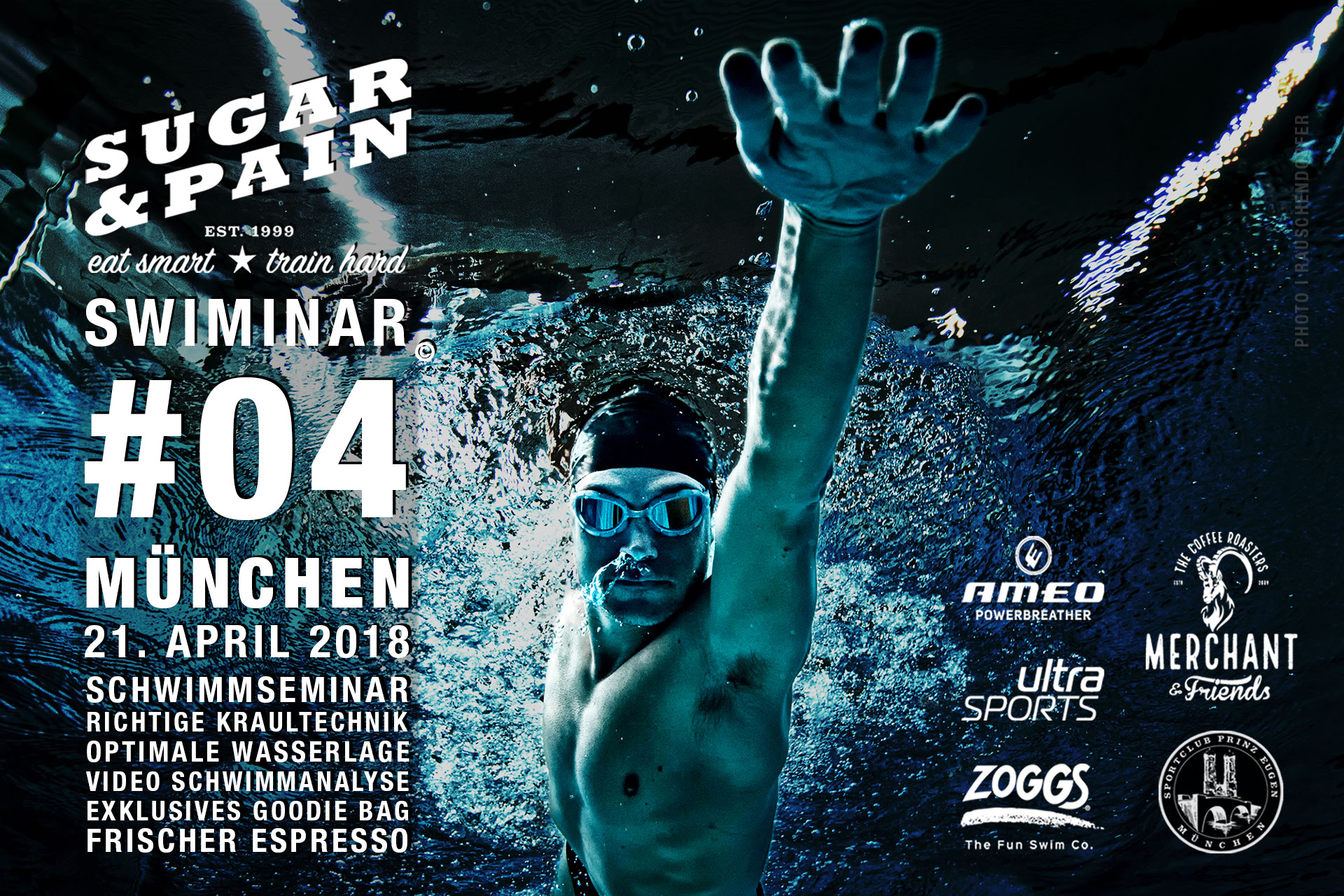 SUGAR & PAIN SWIMINAR #03 | DIE BESSERE KRAULTECHNIK mit DTU Triathlon Trainer und Sportwissenschaftler, Stefan Drexl © stefandrexl.com