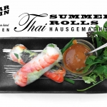 REZEPT: Rollin’ Home – Thai Summer Rolls Hausgemacht / Wenn’s im Frühling und Sommer heiss ist und die Sonne scheint, dann sind thailändische Summer Rolls ein sensationell erfischende Mahlzeit nach dem Training. Ich liebe selbstgemachte, frische Gemüserollen in Reispapier mit Erdnusssauce. © Stefan Drexl