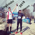 RUN 20K LAUFWINTER 2019 Starke Zeiten und ein dritter Platz / Dritter Platz über 20 km und auch gesamt für Jakob Heindl, an seiner Seite Trainer Stafn Drexl © Kerstin Drexl