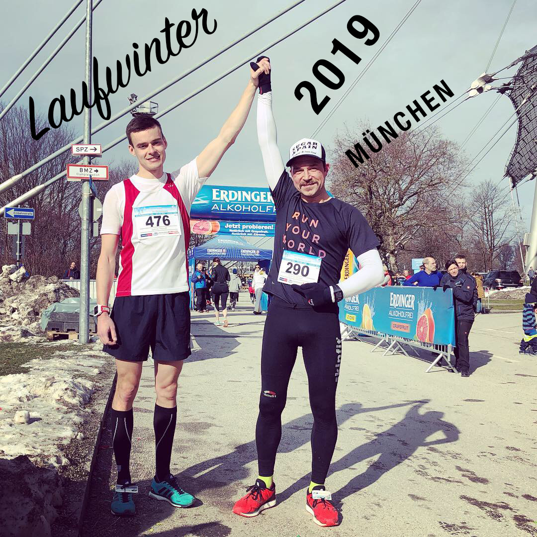 RUN 20K LAUFWINTER 2019 Starke Zeiten und ein dritter Platz / Dritter Platz über 20 km und auch gesamt für Jakob Heindl, an seiner Seite Trainer Stafn Drexl © Kerstin Drexl
