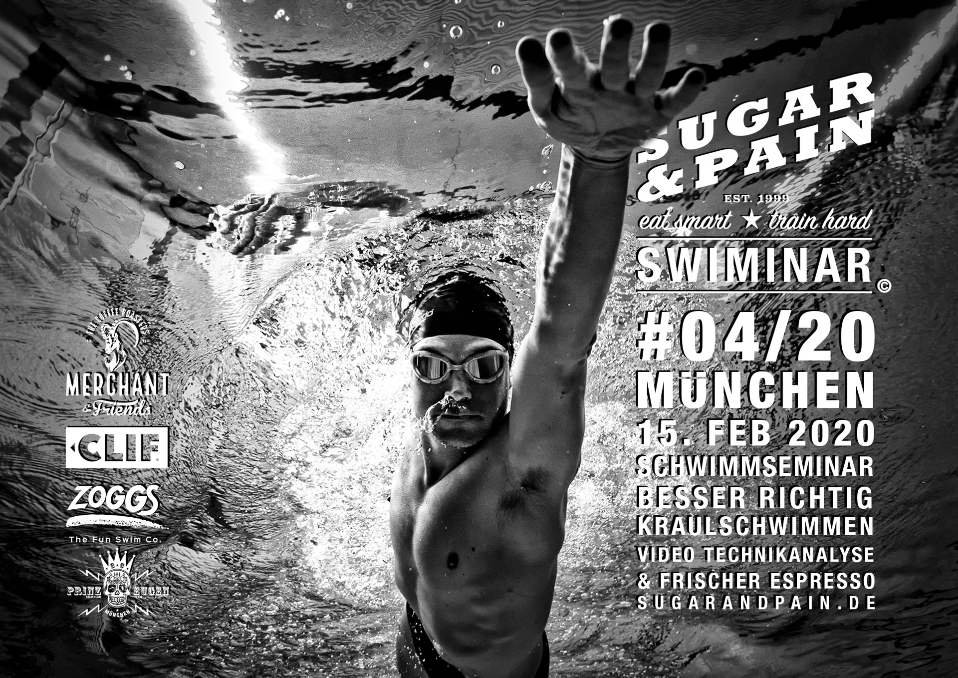 SUGAR & PAIN SWIMINAR #04/20 Richtige Kraultechnik – Das Schwimmseminar mit Videoanalyse / Titel © Stefan Drexl