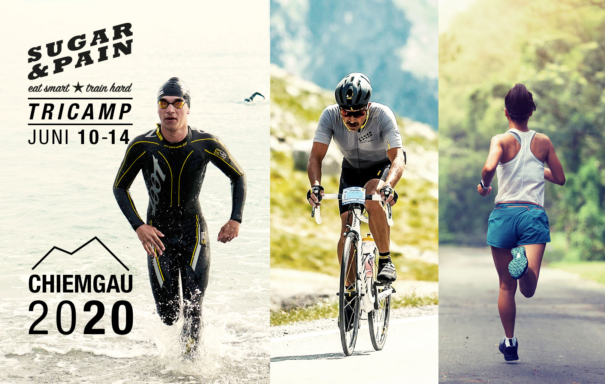 SUGAR & PAIN TRI CAMP #CH20 – Das Triathlon Traningslager im Chiemgau 2020 / Titel © Stefan Drexl, Engadin Radmarathon, Adobe Stock