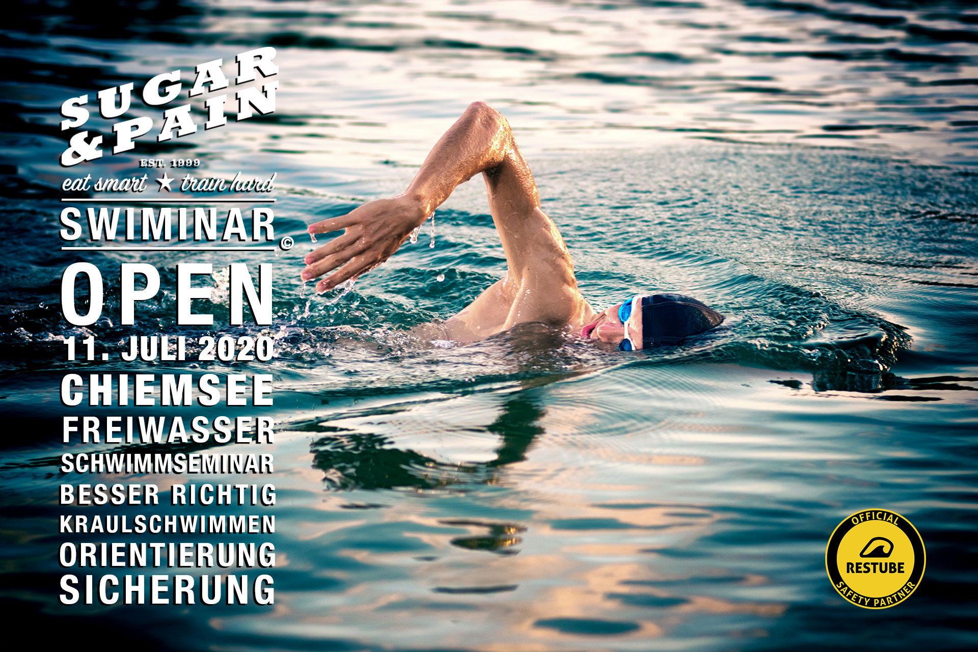 SWIMINAR #OPEN Chiemsee / Besser Kraulschwimmen im Freiwasser / Titel © Stefan Drexl / Adobe Stock