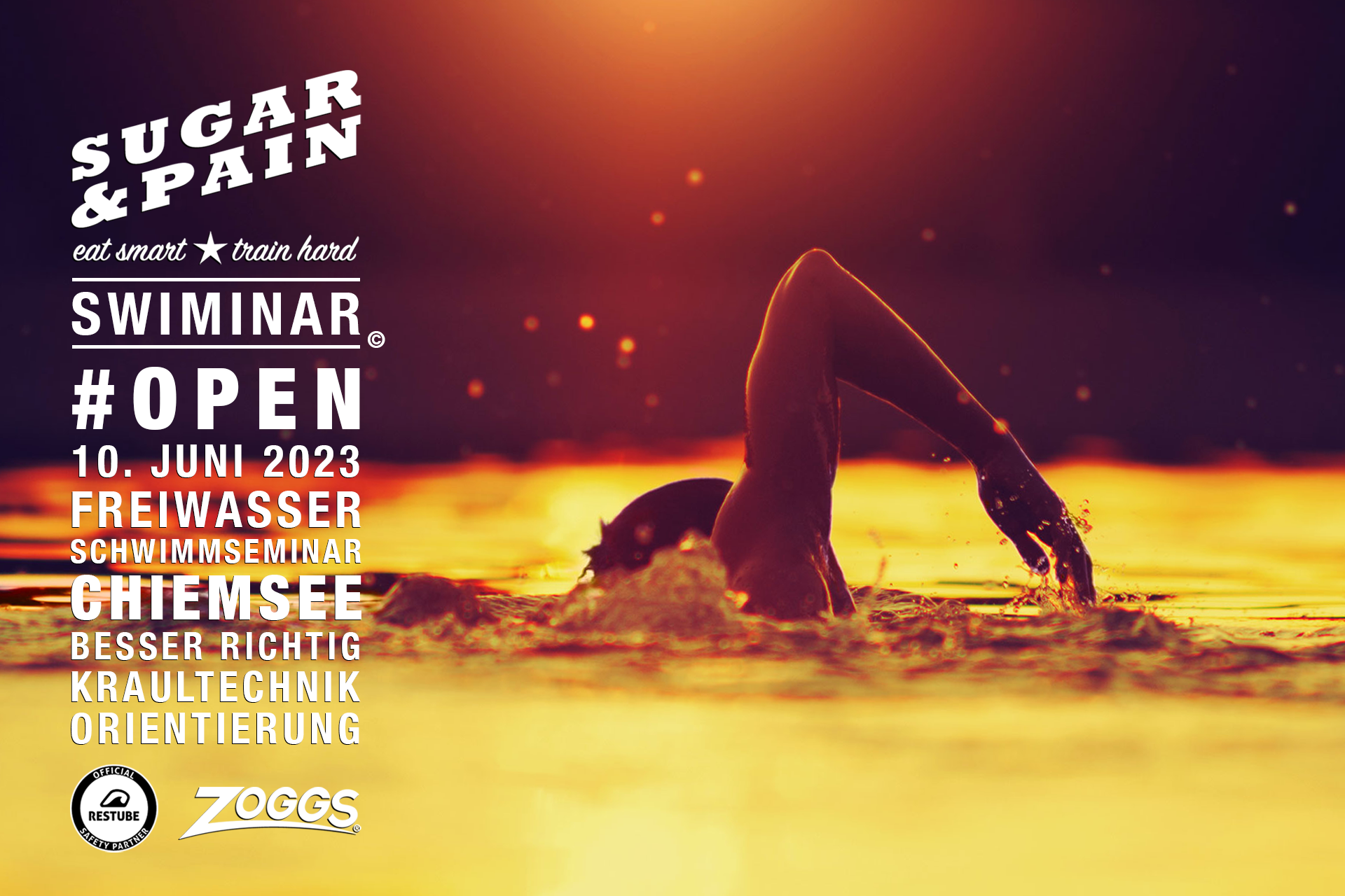 SWIMINAR #OPEN Chiemsee 2023 Freiwasser Schwimmseminar Kraultechnik & Orientierung © SUGAR & PAIN / AdobeStock
