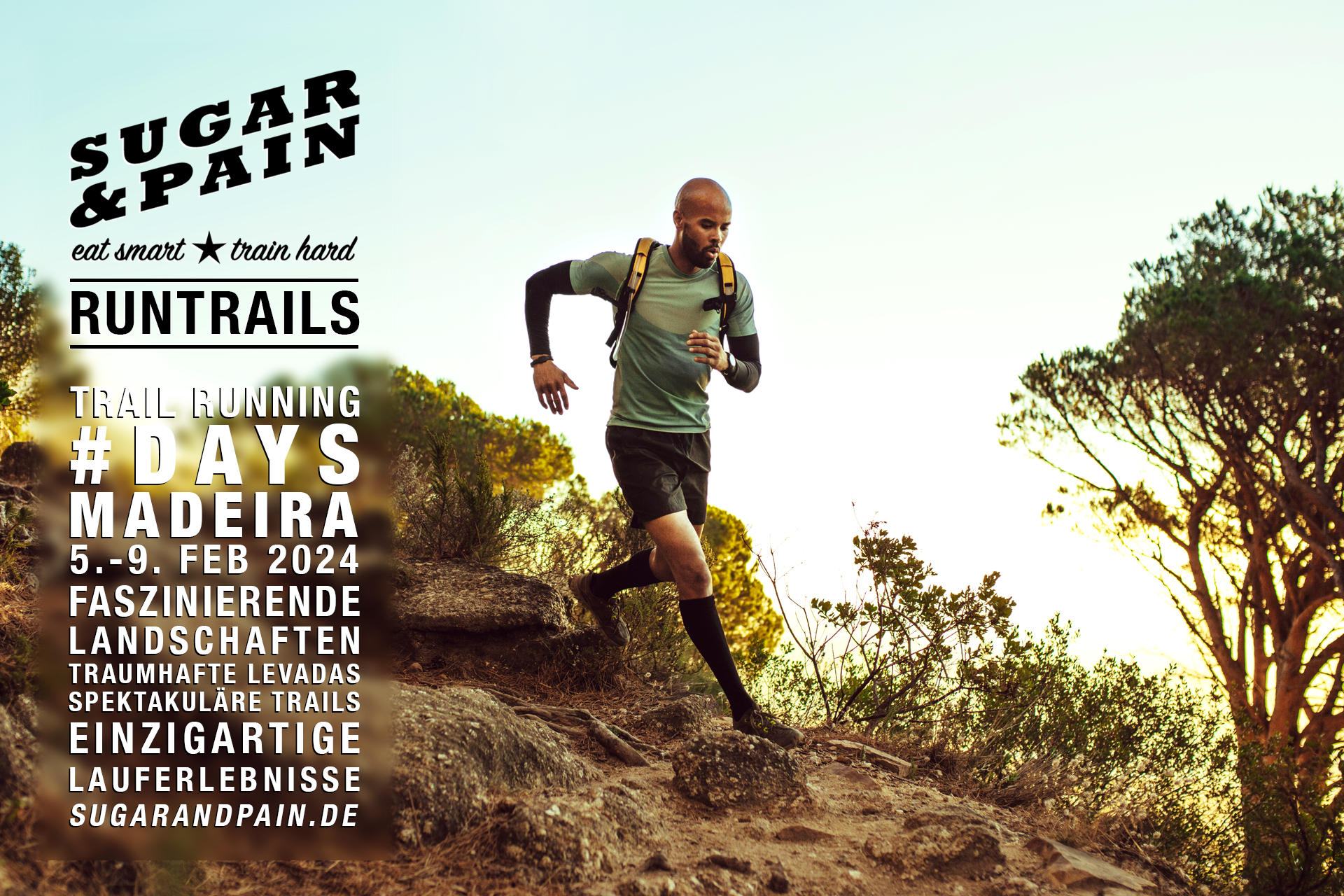 RUNTRAILS MADEIRA 2024 Trail Running auf der Perle des Atlantiks TITEL / Photo © AdobeStock, Titel © SUGAR & PAIN