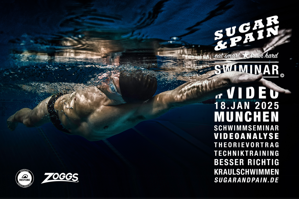 SWIMINAR Video 01/25 Besser richtig Kraulschwimmen – Seminar / Photo © AdobeStocks, Titel © SUGAR & PAIN