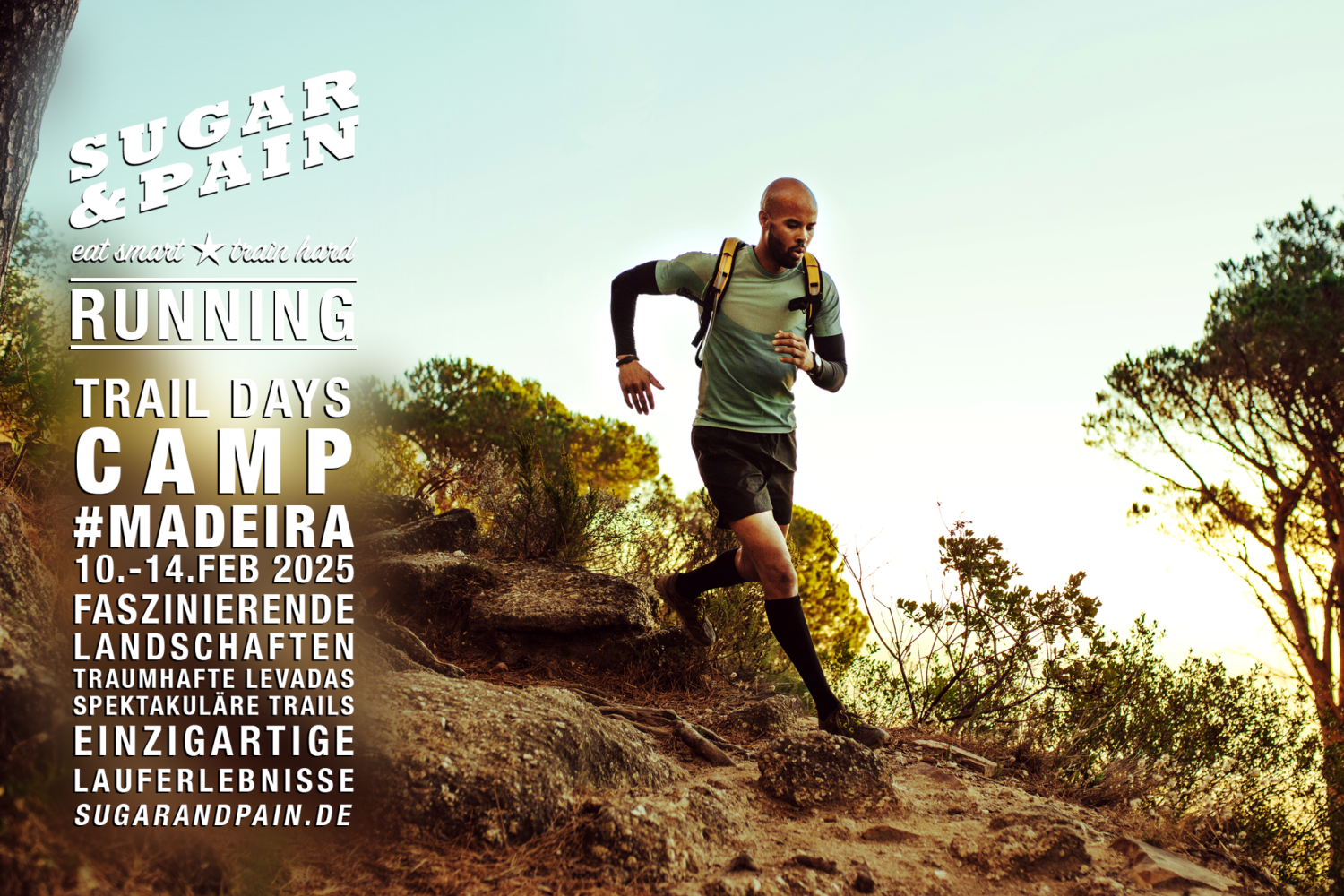 RUN TRAILDAYS MADEIRA 2025 Trail Running Camp auf der spektaktulären Atlantikinsel TITEL / Photo © AdobeStock, Titel © SUGAR & PAIN