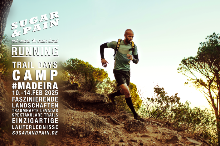 RUN TRAILDAYS MADEIRA 2025 Trail Running Camp auf der spektaktulären Atlantikinsel TITEL / Photo © AdobeStock, Titel © SUGAR & PAIN