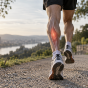 Läufer mit hervorgehobenem Soleus-Muskel in der Wade
